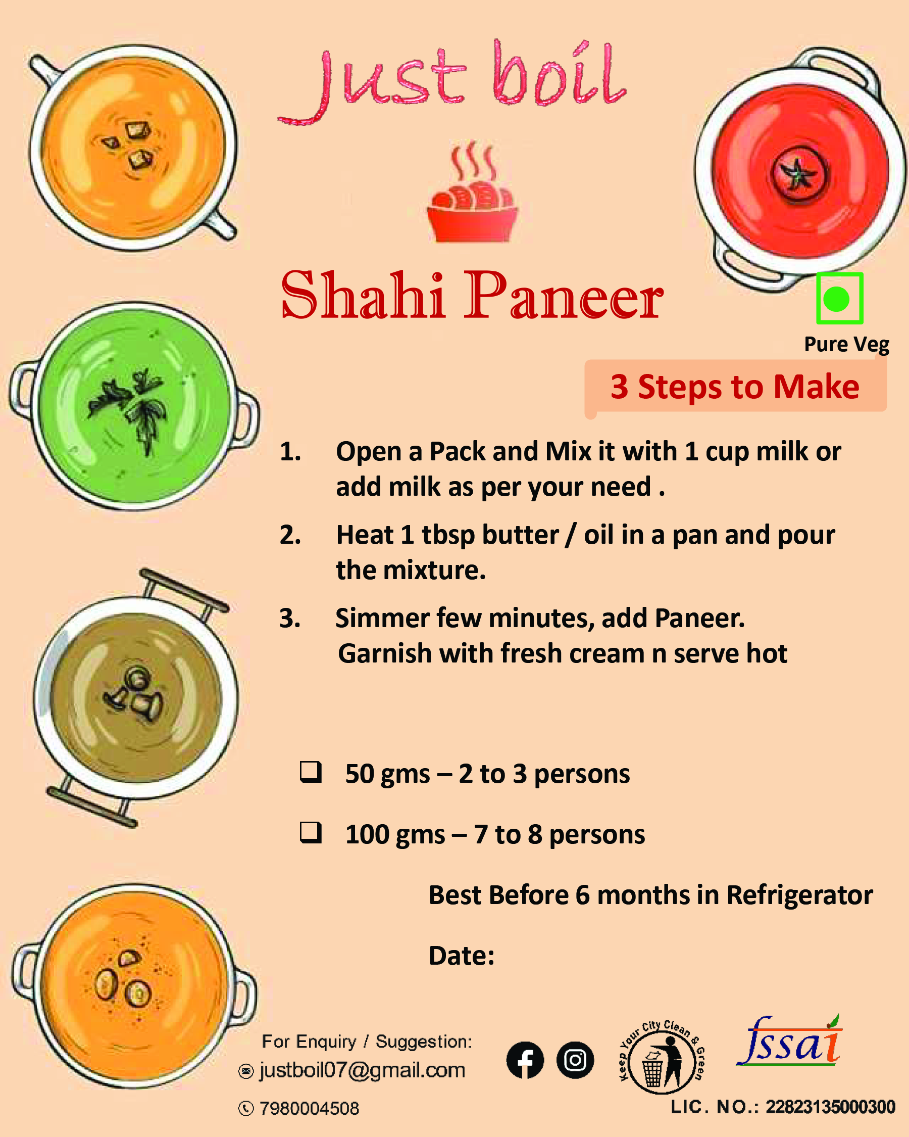 shahi paneer premix just boil