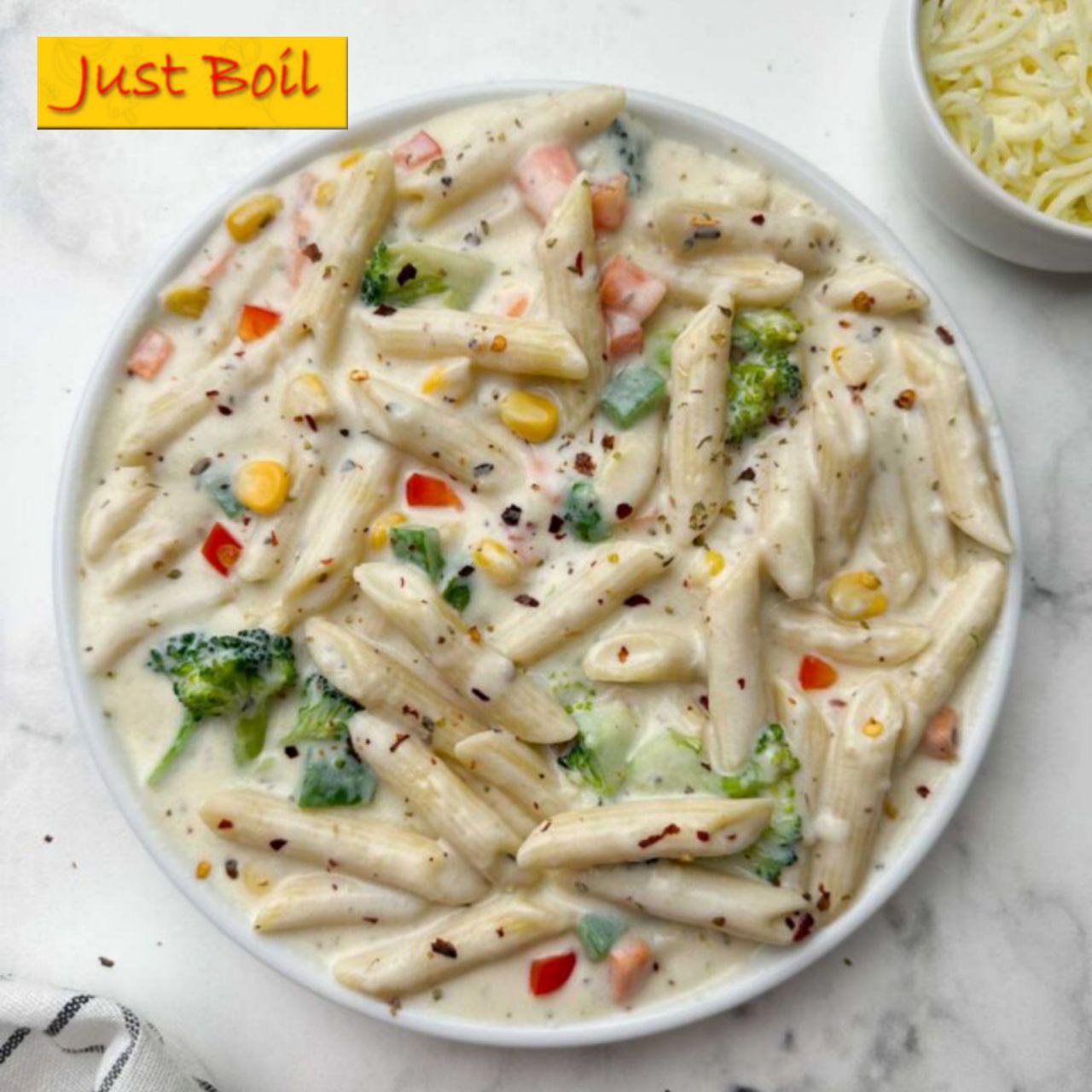 creamy white sauce mix veg pasta justboil foods creamy white sauce mix veg pasta justboil foods